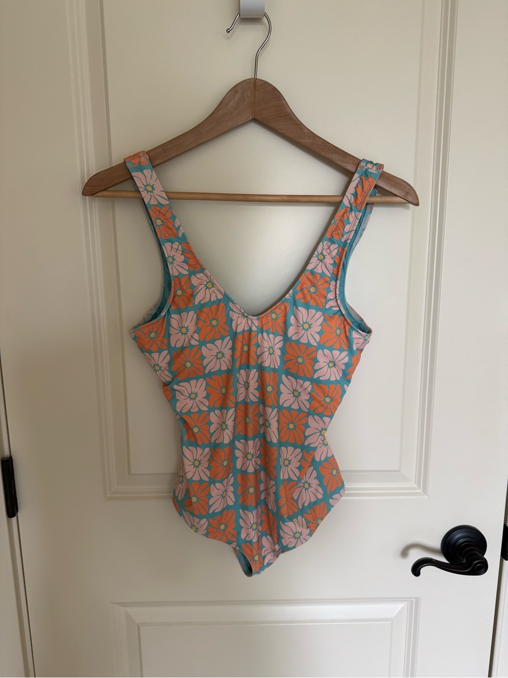 Dipping Daisy Dippin' Daisy's Teal Swimsuit with Coral & Light Pink Floral Print
